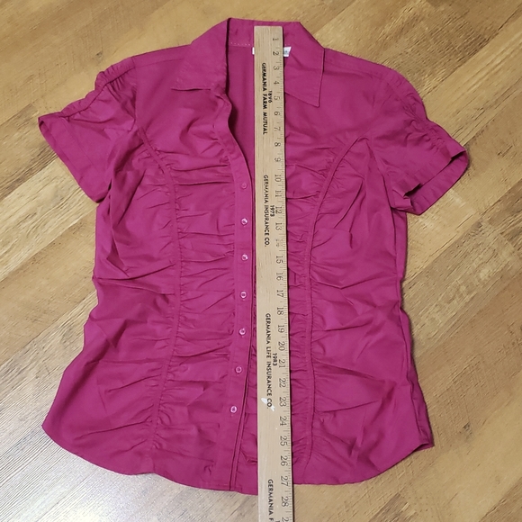 Cato - Hot Pink Ruched Shirt - Ladies Medium - Picture 7 of 11